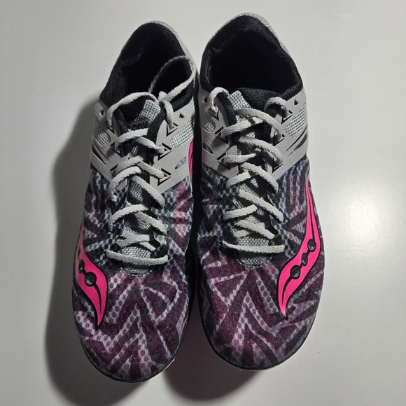 Saucony Women's Havoc XC Spike Pink / Gray / Black 8.5 - Picture 2 of 8